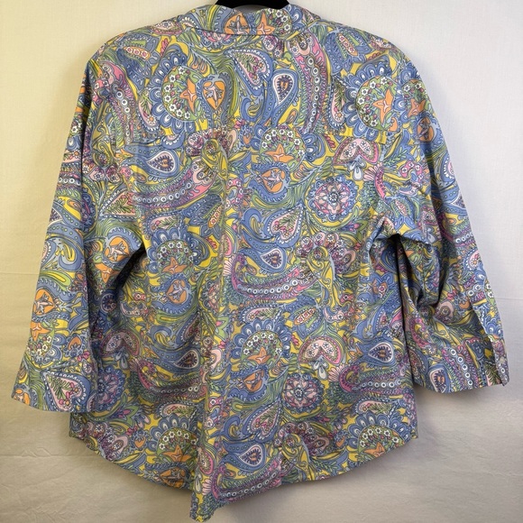Izod Colorful Patterned Button-up Women’s Size 1X - Picture 2 of 5